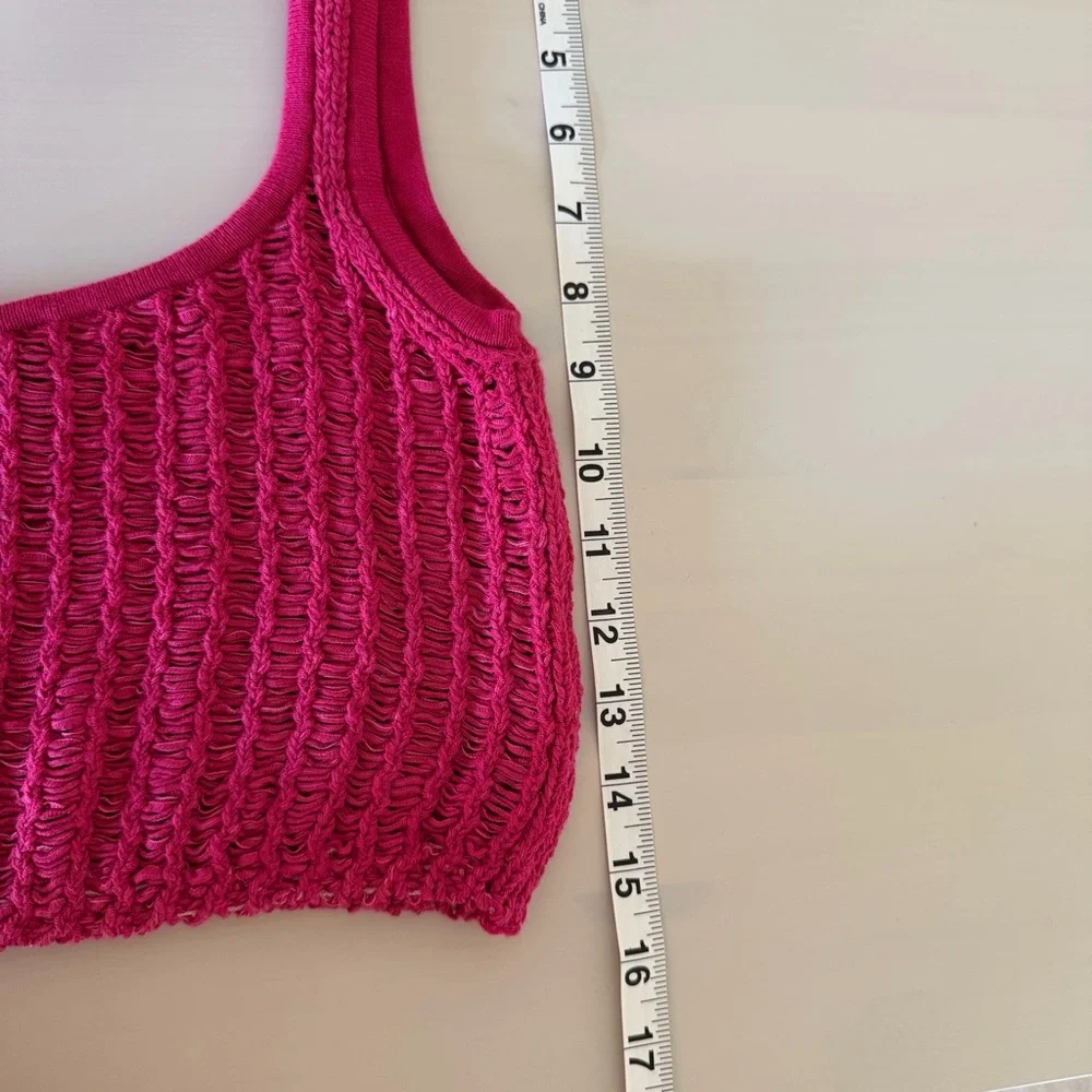 Free People 2 piece Crop Tank and Midi Skirt Sweater set Pink Size XL NWOT - Picture 5 of 12
